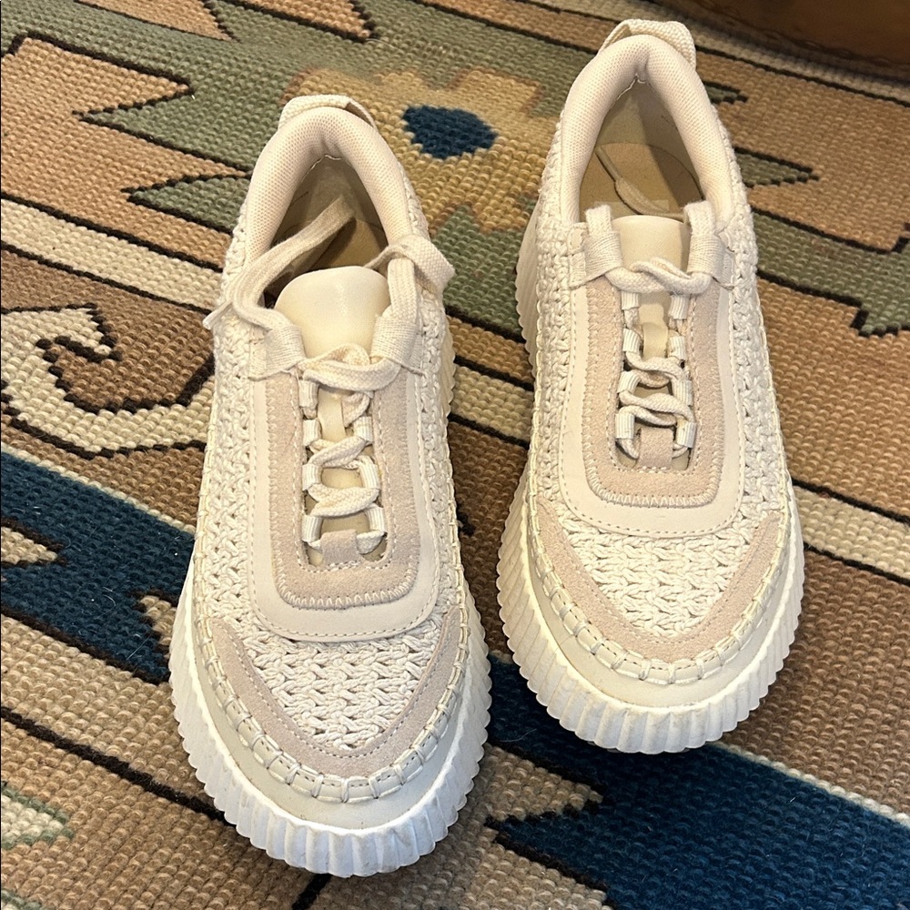 Dolce Vita Cream and White Dolen Sneakers